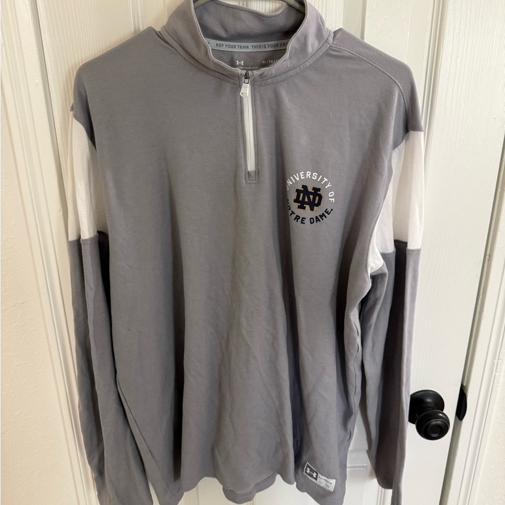 Under Armour Gray Notre Dame Quarterback Zip
